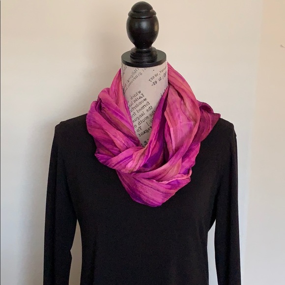 Boutique Accessories - Hand dyed 100% Silk Watercolor Scarf NEW